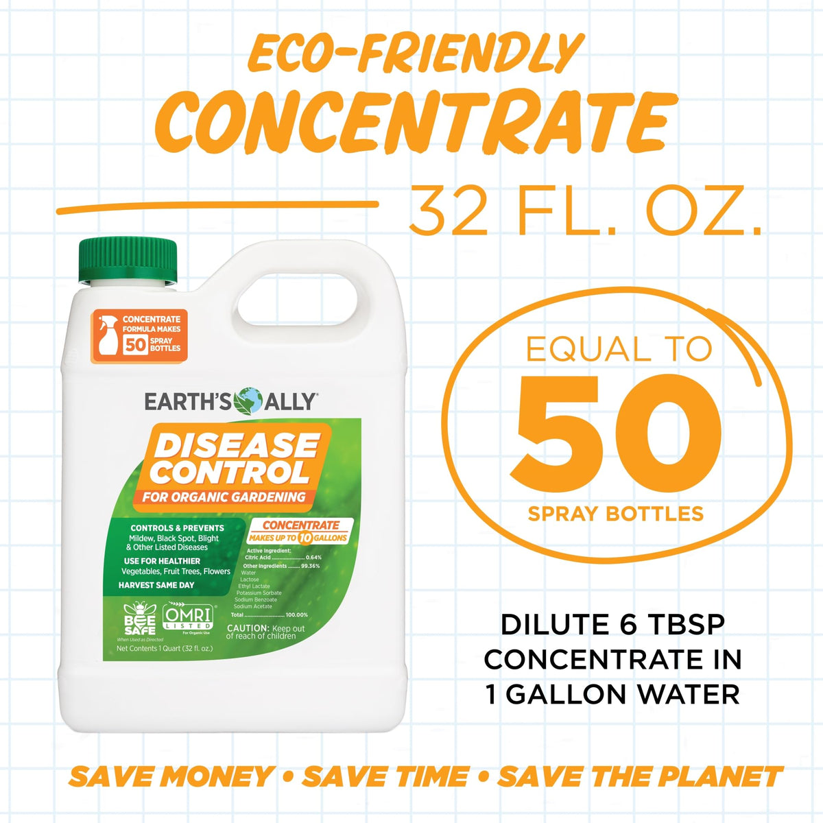 Earth’s Ally Disease Control 32oz label highlights organic-friendly fungicide use