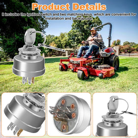 Earthtec ignition switch for Exmark Super Z, dependable start button for busy days.