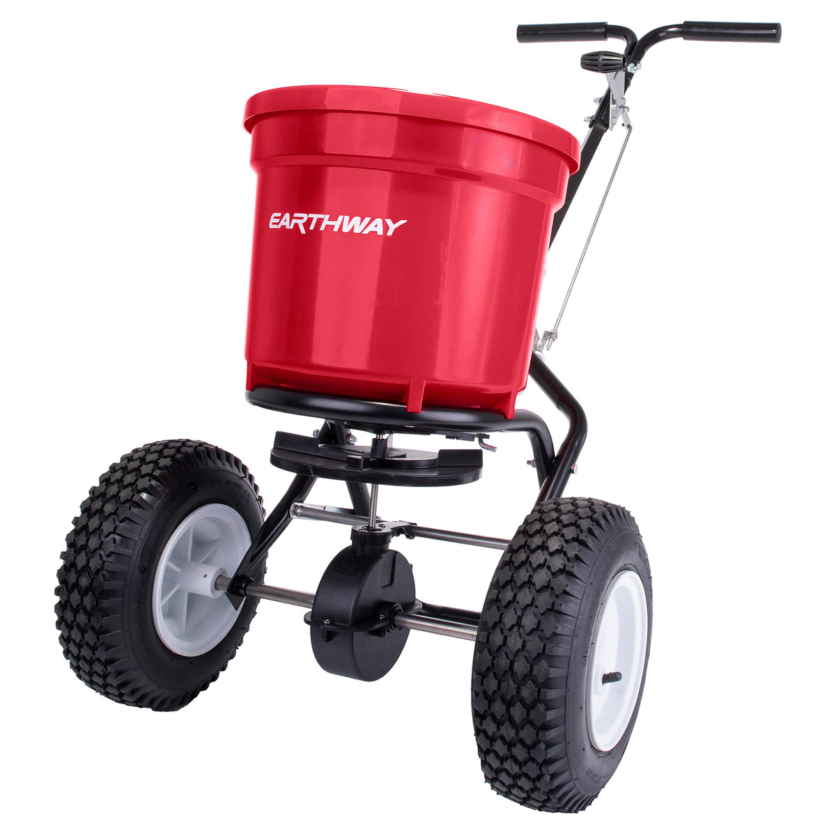 EarthWay 2150 showing adjustable drop rate for even coverage