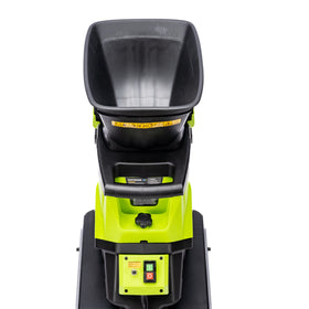 Earthwise GS70015 in action chipping branches efficiently for mulch.