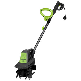 Earthwise TC70025 tiller in action for small garden bed prep
