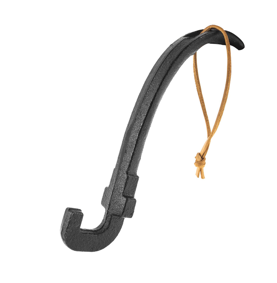 EasiBBQ cast iron grate lifter for Big Green Egg — universal fit for safe handling.