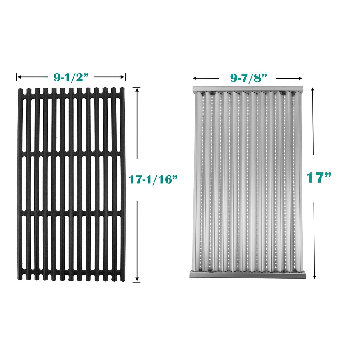 EasiBBQ stainless emitter plates 3-pack improve heat distribution across the grill.
