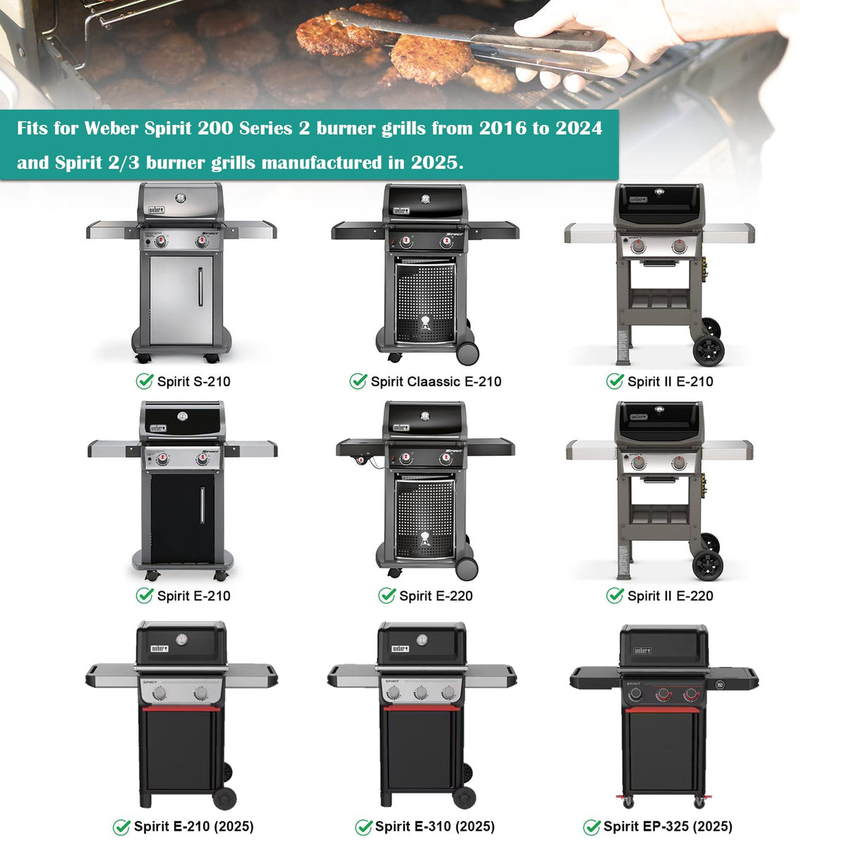 Weber Spirit 210 ready to sear with EasiBBQ griddle insert installed