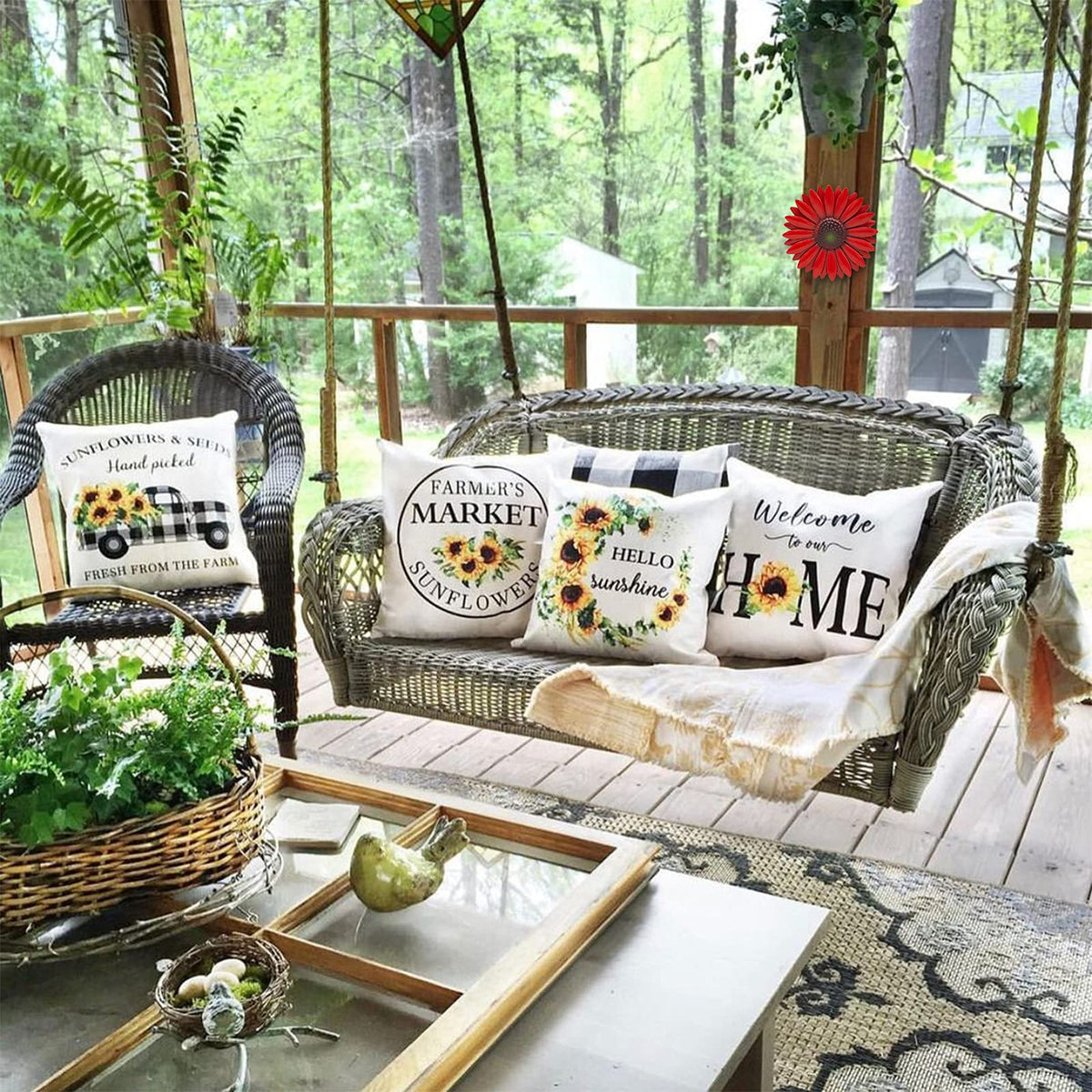 EASICUTI indoor/outdoor sunflower wall art for versatile spaces