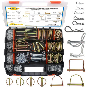 Easily 202PCS hitch pins kit with square PTO pins for versatile trailer connections.