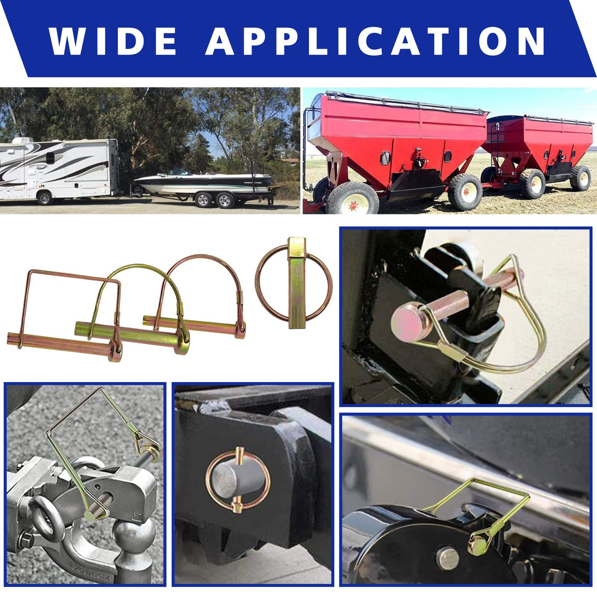 Easily PTO-pins for tractors and machinery compatibility and easy handling.