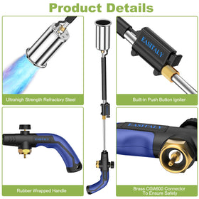 EASITALY adjustable flame control tailors heat for small beds or driveways.