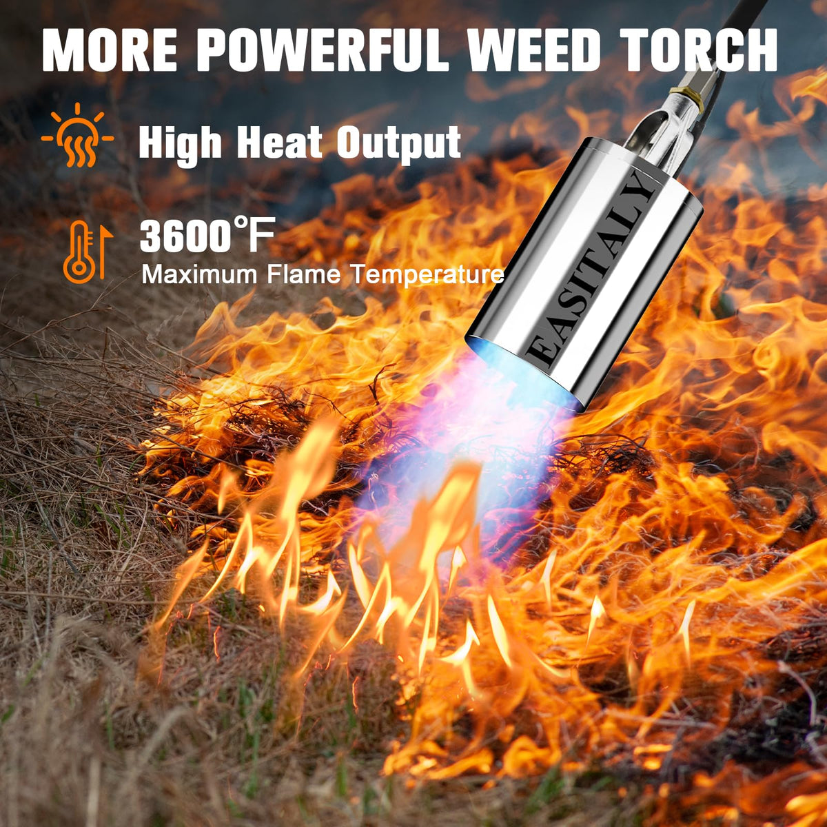 EASITALY propane torch with ergonomic handle offers comfortable control during long tasks.
