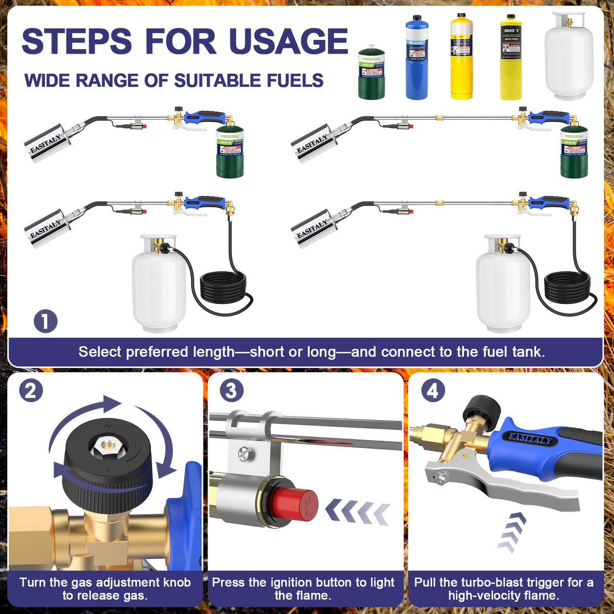 EASITALY ignition and flame control for precise adjustments.