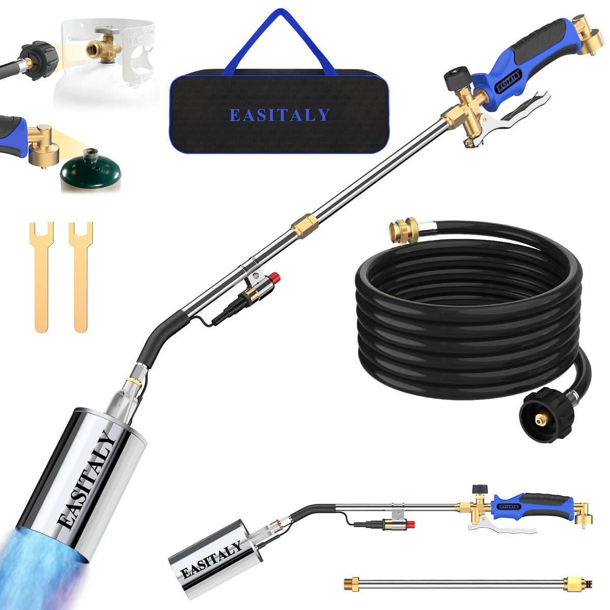 EASITALY propane torch with storage bag for organized weed burning tasks