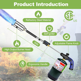 EASITALY weed torch with trigger ignition for fast, reliable start.