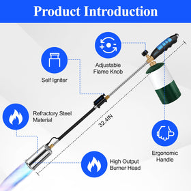 EASITALY weed torch durable steel construction built for outdoor resilience.