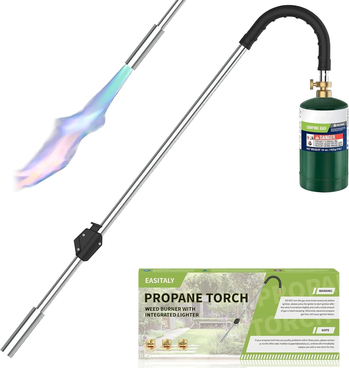 EASITALY weed torch ignition for quick start and safe use