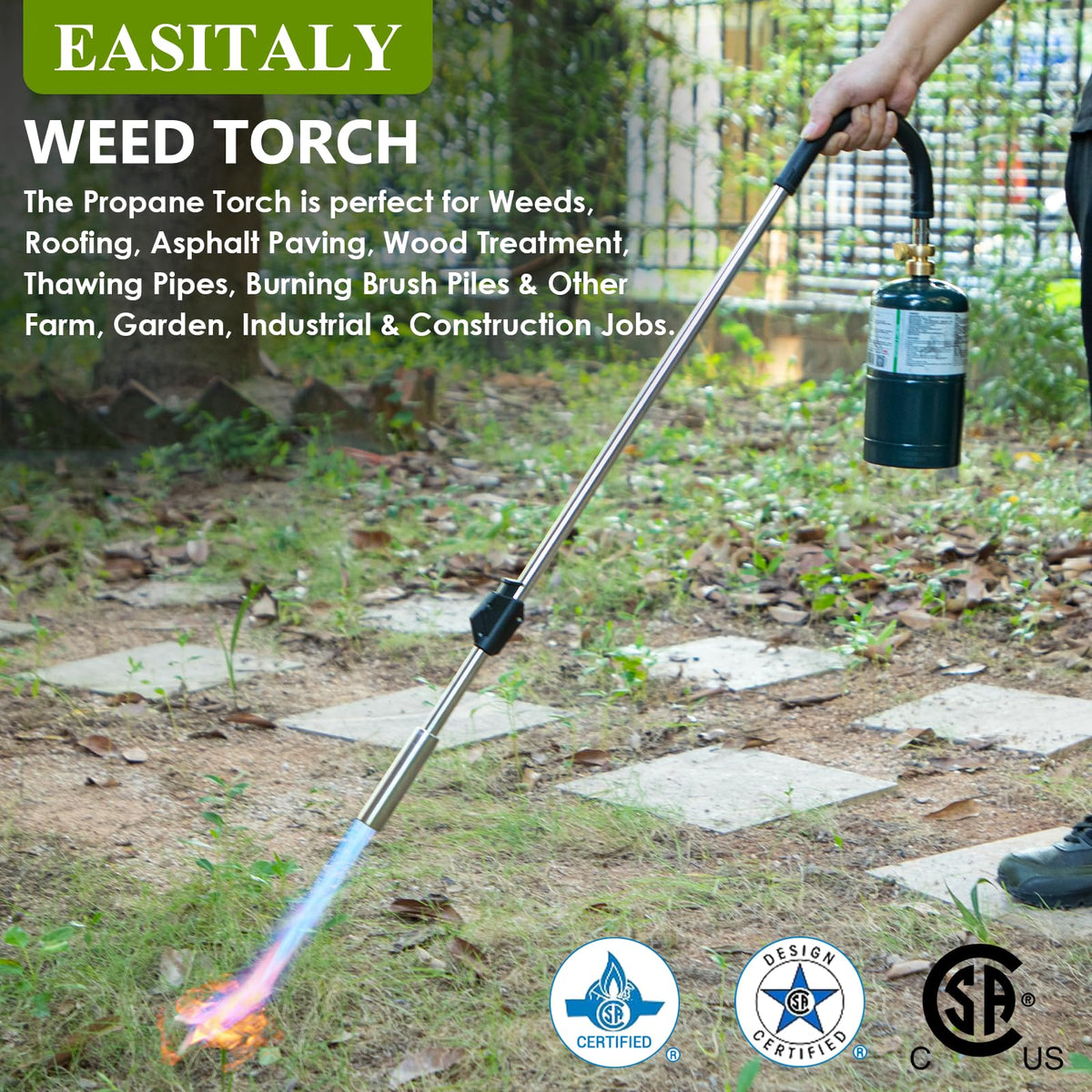 EASITALY weed torch multipurpose use from weeding to cooking and more