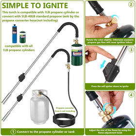 EASITALY weed torch rubber grip comfortable slip-resistant handling