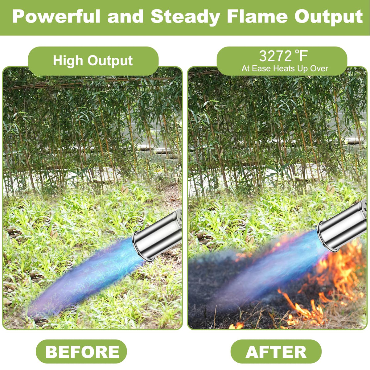 EASITALY extended rubber-grip weed torch for secure handling.