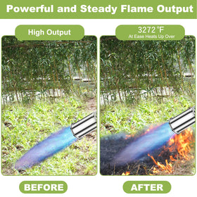 EASITALY extended rubber-grip weed torch for secure handling.