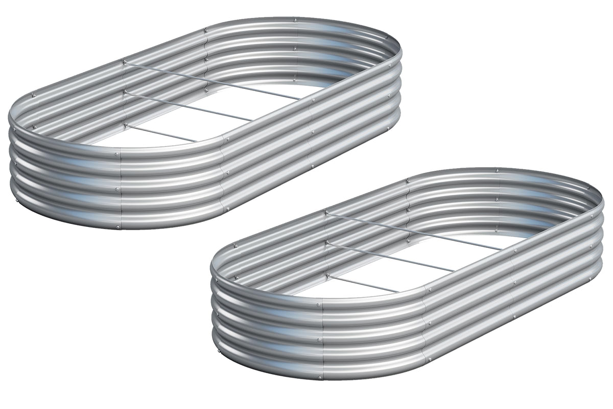 Easllre galvanized bed kit front-view for quick outdoor assembly