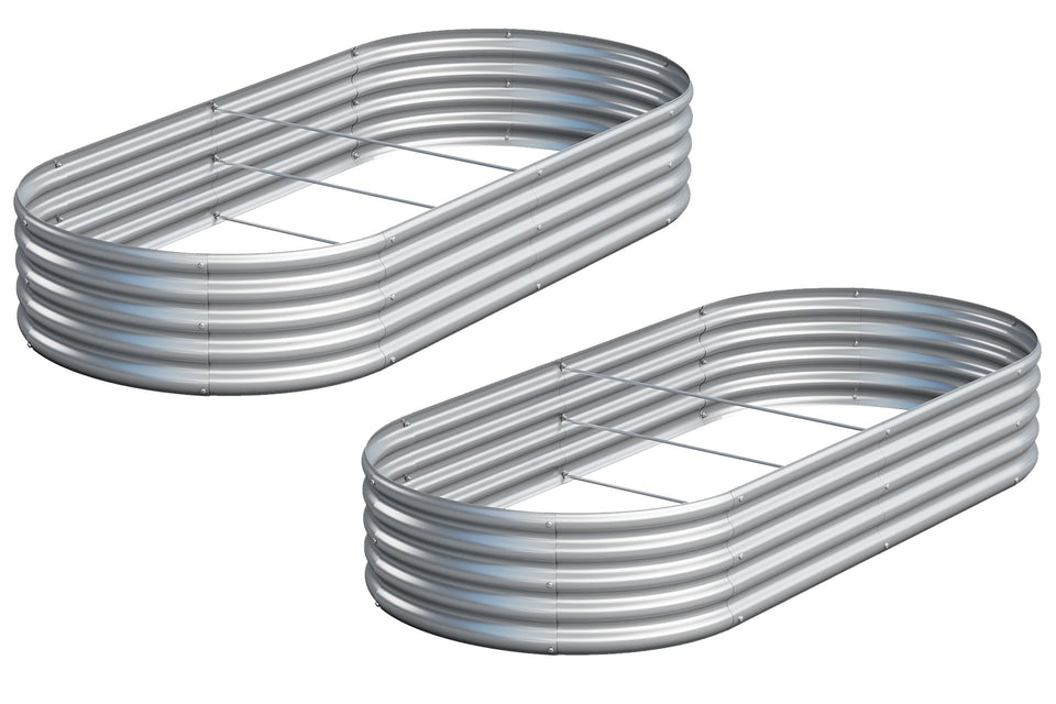 Easllre galvanized bed kit front-view for quick outdoor assembly