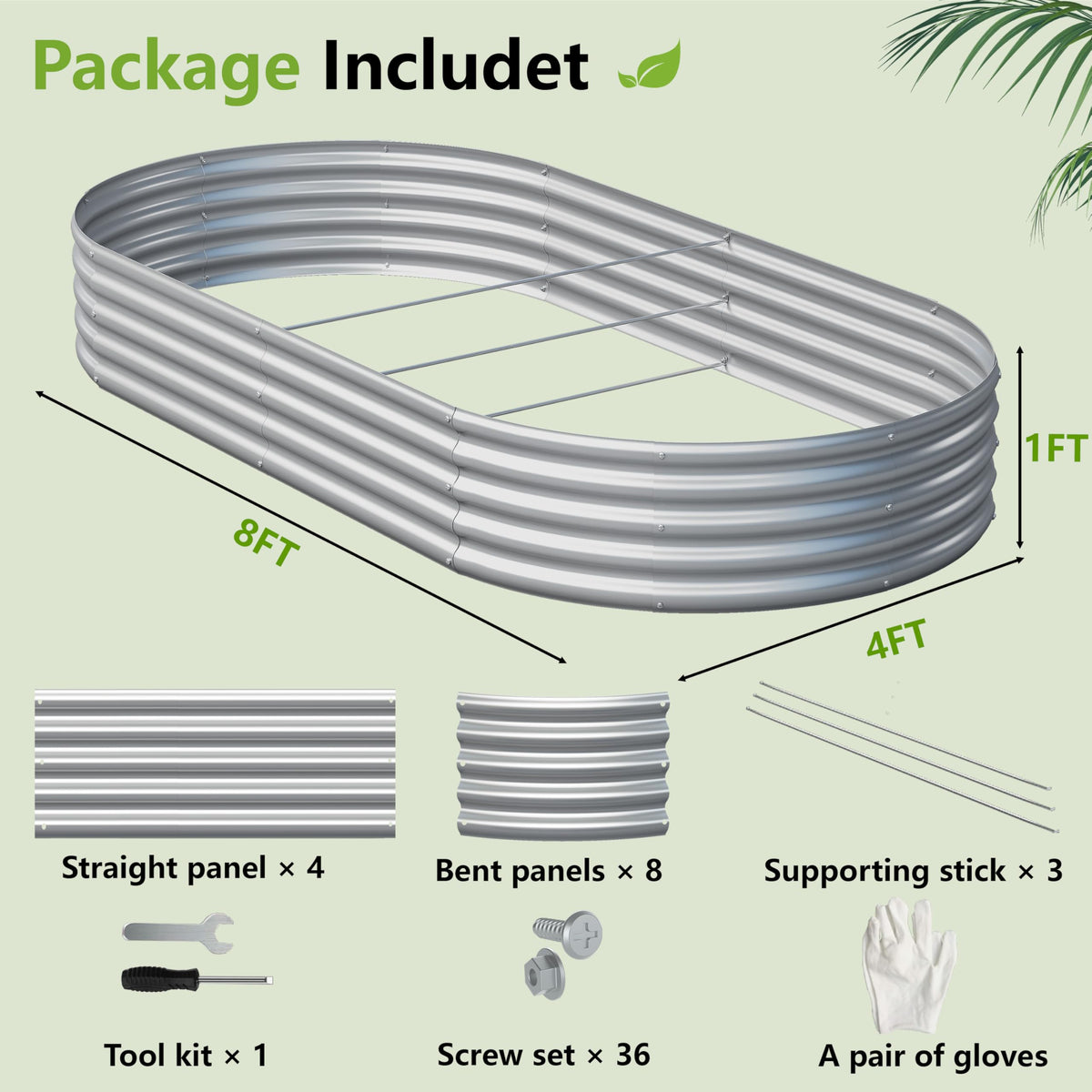 Easllre galvanized steel raised bed with a durable frame in outdoor use.