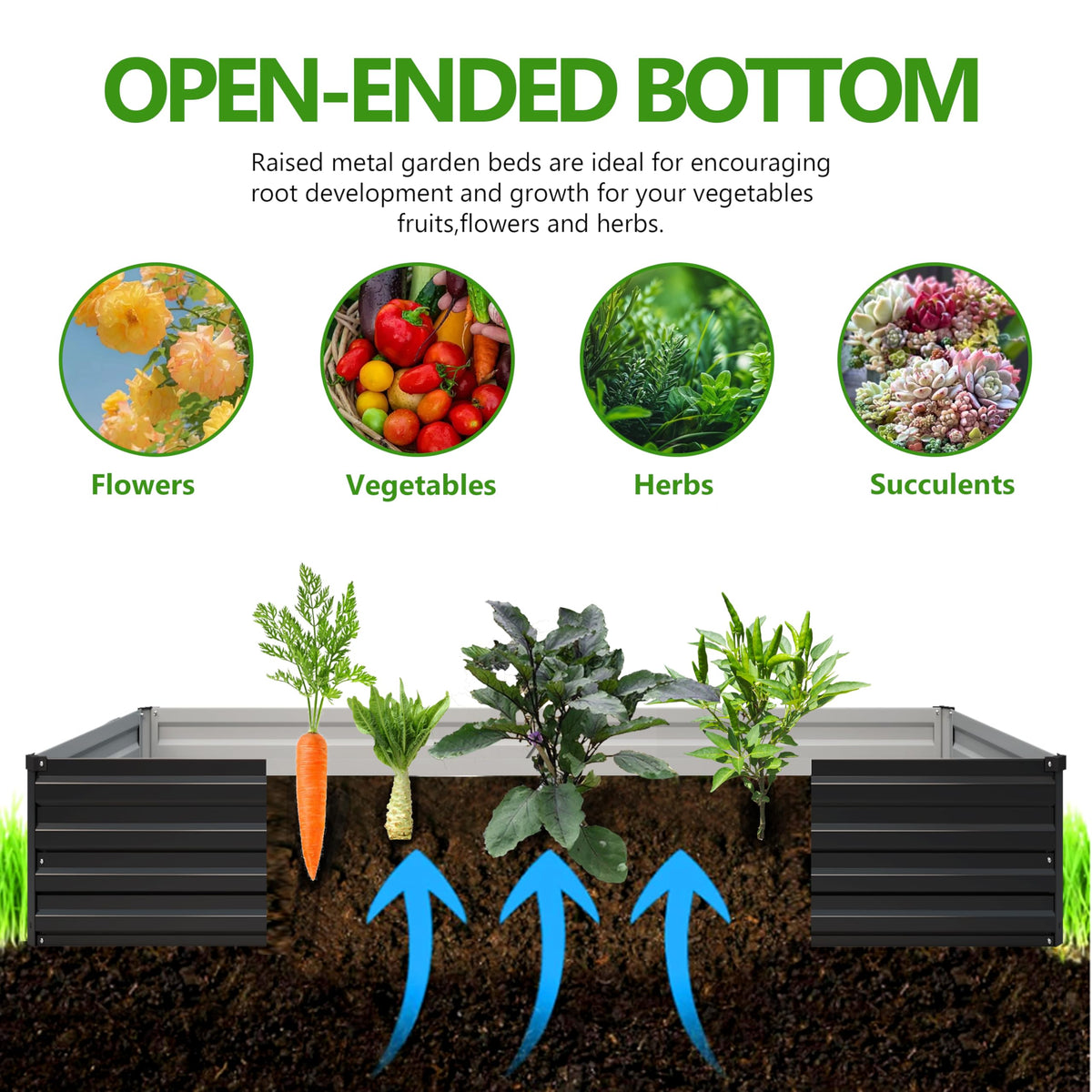 Easllre open bottom drainage bed highlights air circulation and reduced waterlogging for robust roots.