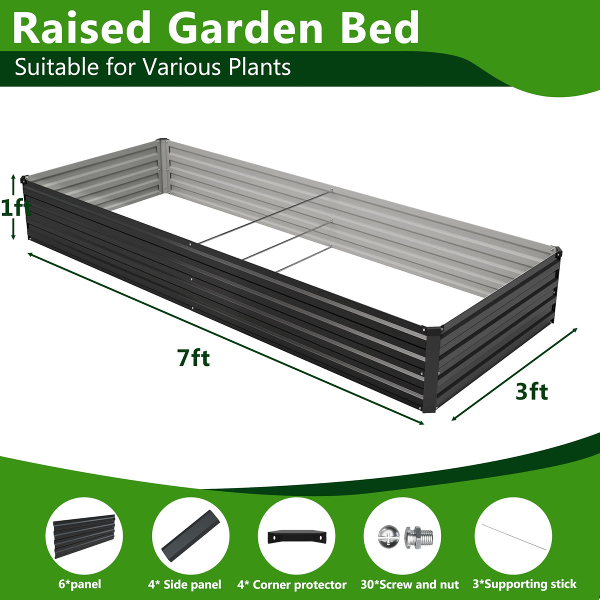 Easllre rust-resistant galvanized steel bed showcases long-lasting outdoor durability.