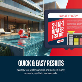 East Bay test kit suitable for all pool types including saltwater installations.