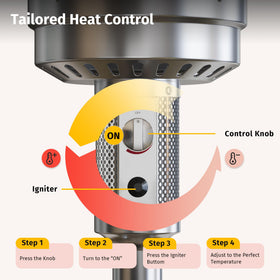 EAST OAK bronze patio heater with stainless steel burner for durable outdoor heat