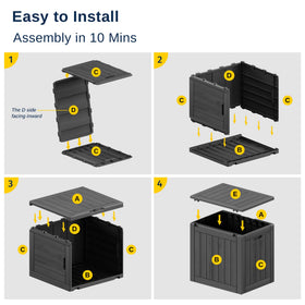 East Oak portable deck box with dual handles for easy outdoor transport.
