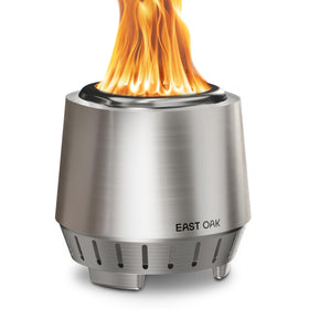 East Oak Fuoco top view of smokeless fire pit showing compact design and heat focus