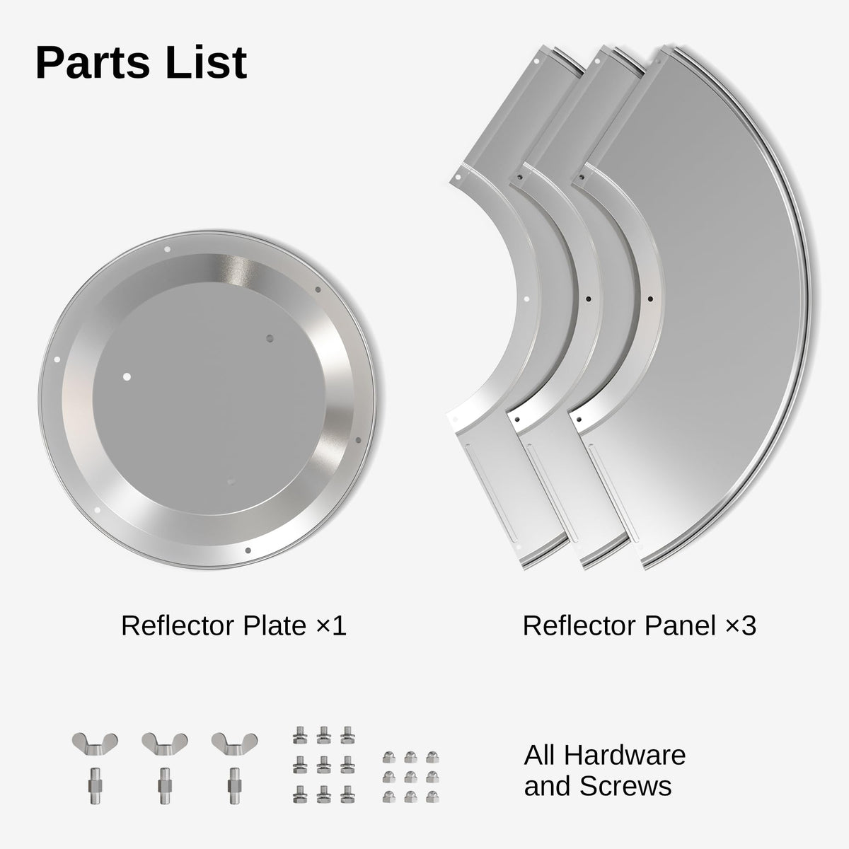 East Oak reflector enhances heat efficiency by concentrating warmth across the area.