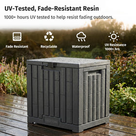 East Oak lockable lid provides secure outdoor storage.