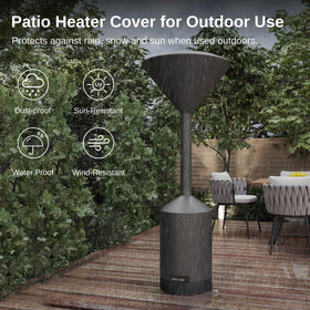 EAST OAK patio heater cover with zipper and drawstring ensures quick, secure fit