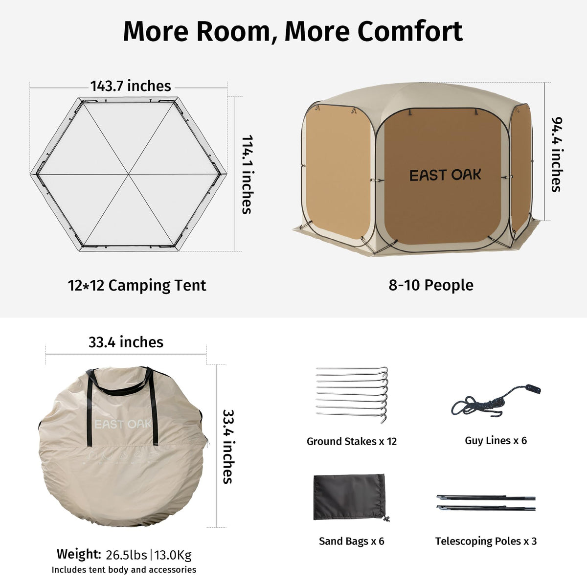 East Oak portable carry bag simplifies transport for trips and adventures.