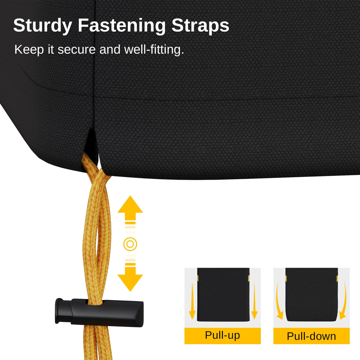 EAST OAK smoker cover fastening straps ensure secure fit.
