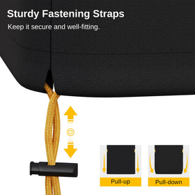 EAST OAK smoker cover fastening straps ensure secure fit.