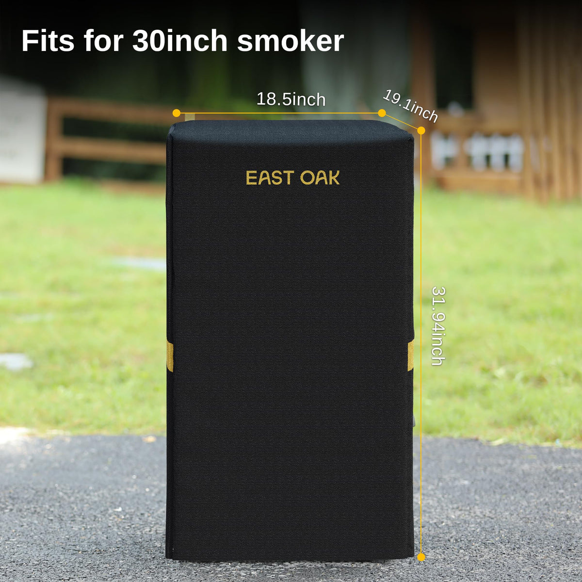 EAST OAK 30-inch folded cover shows compact storage.