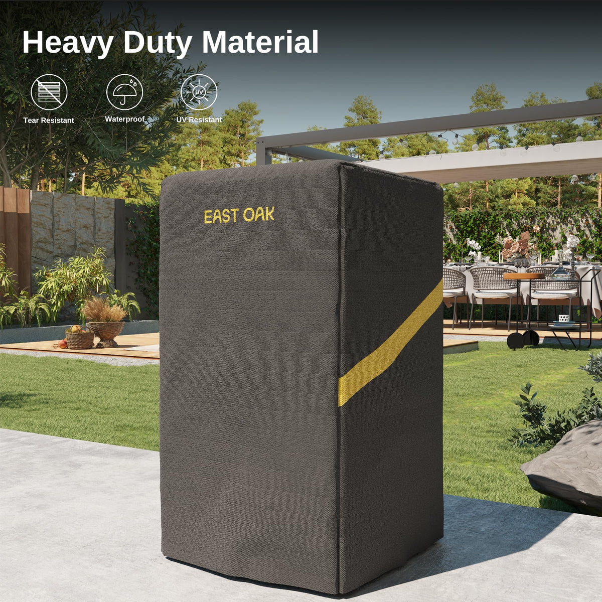 EAST OAK 30-inch side-vents detail improves airflow during storage.