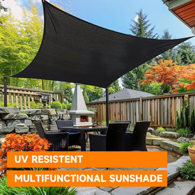 Eastarp shade cloth kit in backyard setup showing easy installation.
