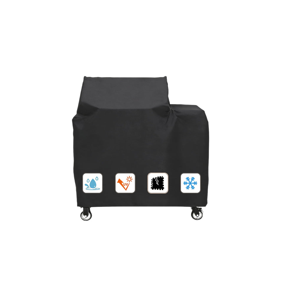 EASTKISS grill cover on Recteq RT-400 front view, rugged protection against rain.