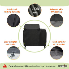 EASTKISS grill cover Recteq RT-400 side view showing secure fit against elements.