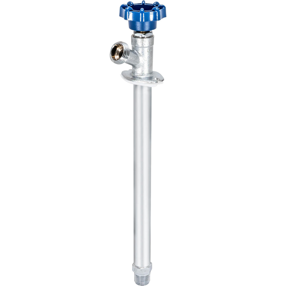 Eastman frost free sillcock front view showing exterior brass valve for outdoor use