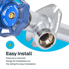 Eastman frost-free sillcock blue-finish for visible exterior installation.