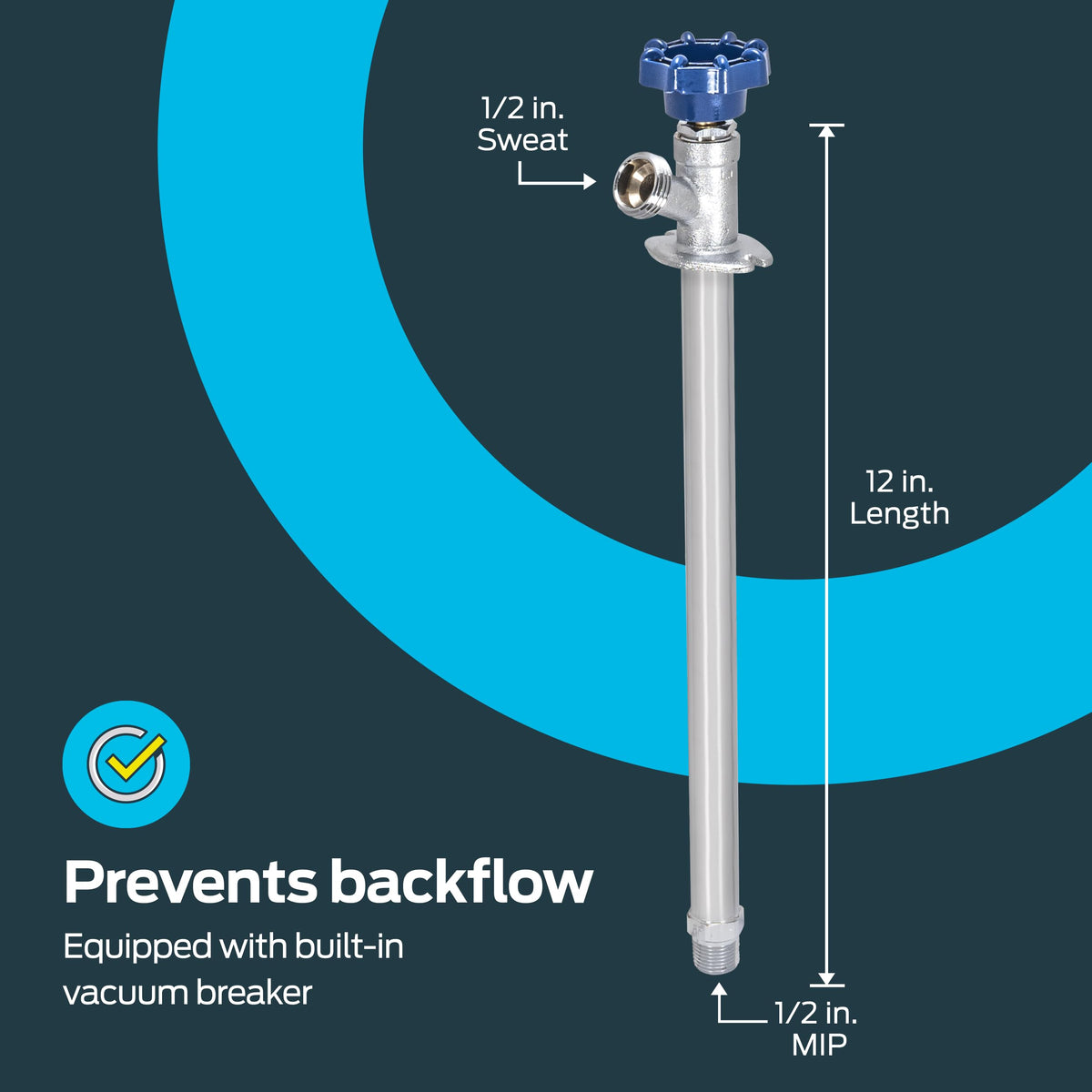 Eastman frost-free sillcock vacuum-breaker prevents backflow.