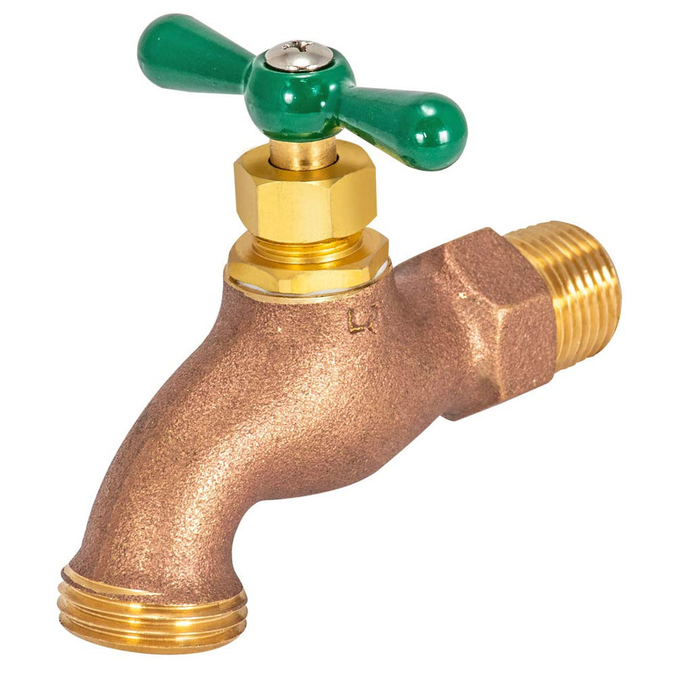 Eastman heavy-pattern brass hose bibb body for durable outdoor irrigation.