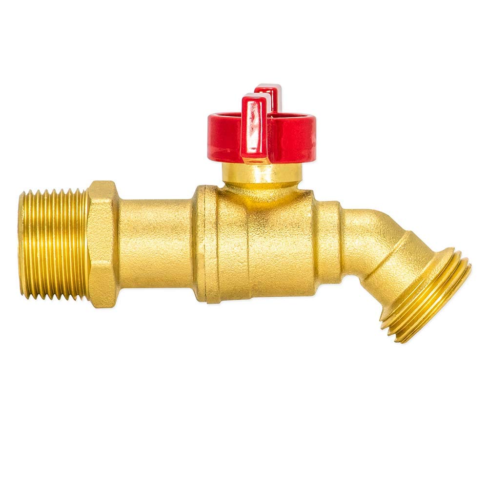Eastman brass hose bibb with oversized handle for easy grip.