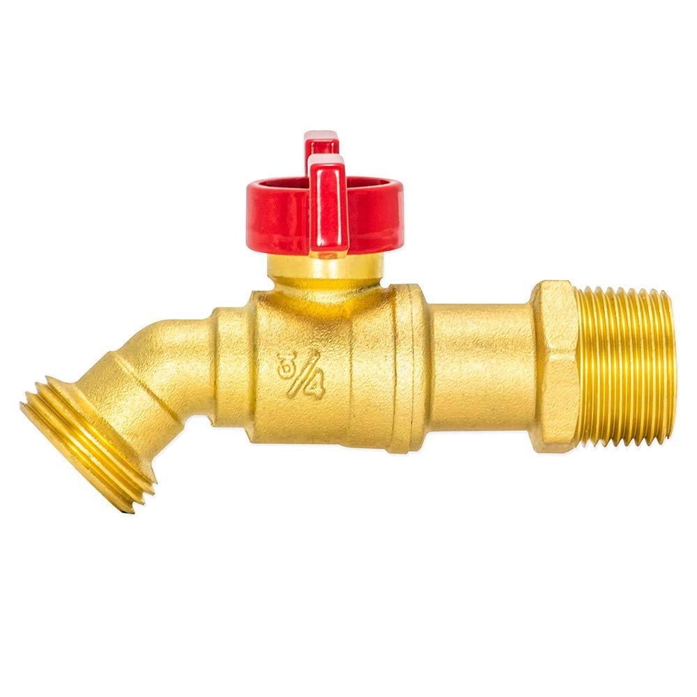 Eastman hose bibb quarter-turn shut-off for quick water control.
