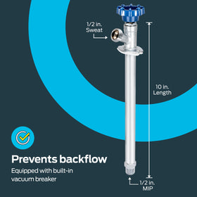 Eastman vacuum breaker detail emphasizing backflow prevention for safe outdoor use