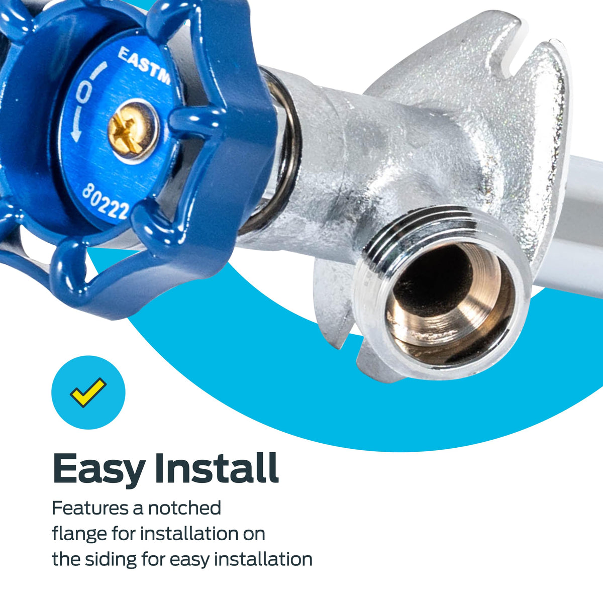 Eastman large wheel handle in use for easy operation with gloves
